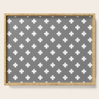 White Swiss Cross Pattern on Light Grey background Serving Tray Gallery Image 1