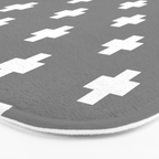 White Swiss Cross Pattern on Light Grey background Bath Mat Gallery Image 3