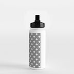 White Swiss Cross Pattern on Light Grey background Water Bottle Gallery Image 2
