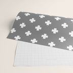 White Swiss Cross Pattern on Light Grey background Wrapping Paper Gallery Image 2