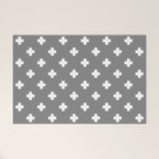 White Swiss Cross Pattern on Light Grey background Welcome Mat Gallery Image 1