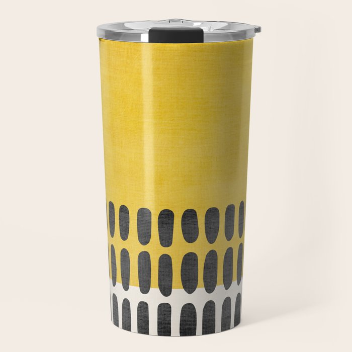 Yellow Black Modern Minimalism Travel Mug Gallery Image 1