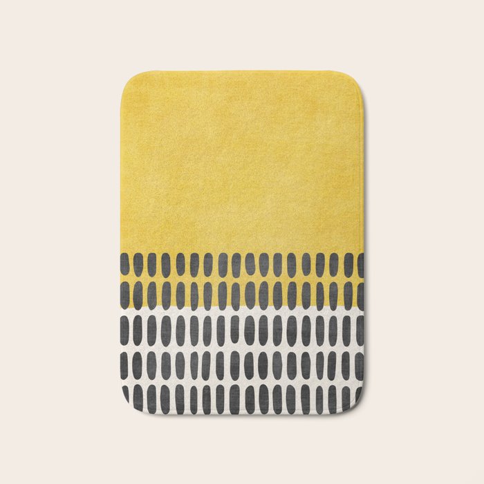 Yellow Black Modern Minimalism Bath Mat Gallery Image 1