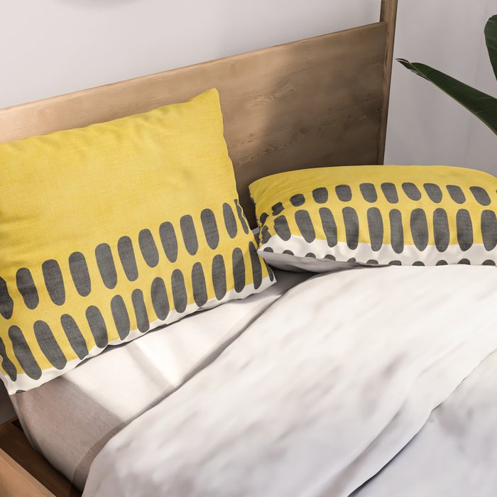 Yellow Black Modern Minimalism Pillow Sham Gallery Image 2