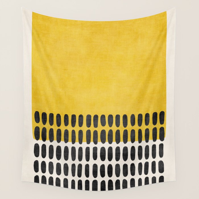 Yellow Black Modern Minimalism Wall Tapestry Gallery Image 4