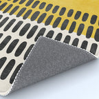 Yellow Black Modern Minimalism Rug Gallery Image 4