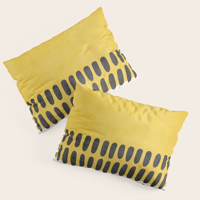 Yellow Black Modern Minimalism Pillow Sham Gallery Image 1