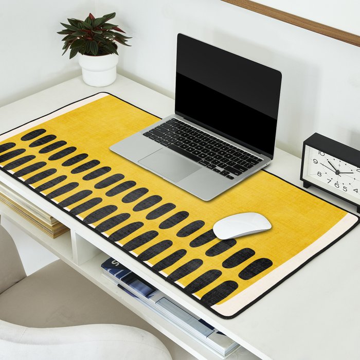 Yellow Black Modern Minimalism Desk Mat Gallery Image 2