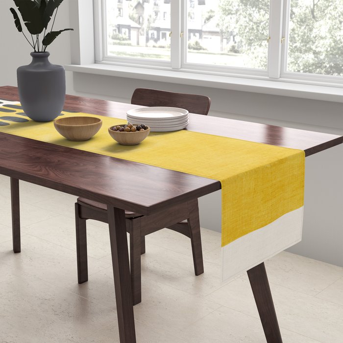 Yellow Black Modern Minimalism Table Runner Gallery Image 2