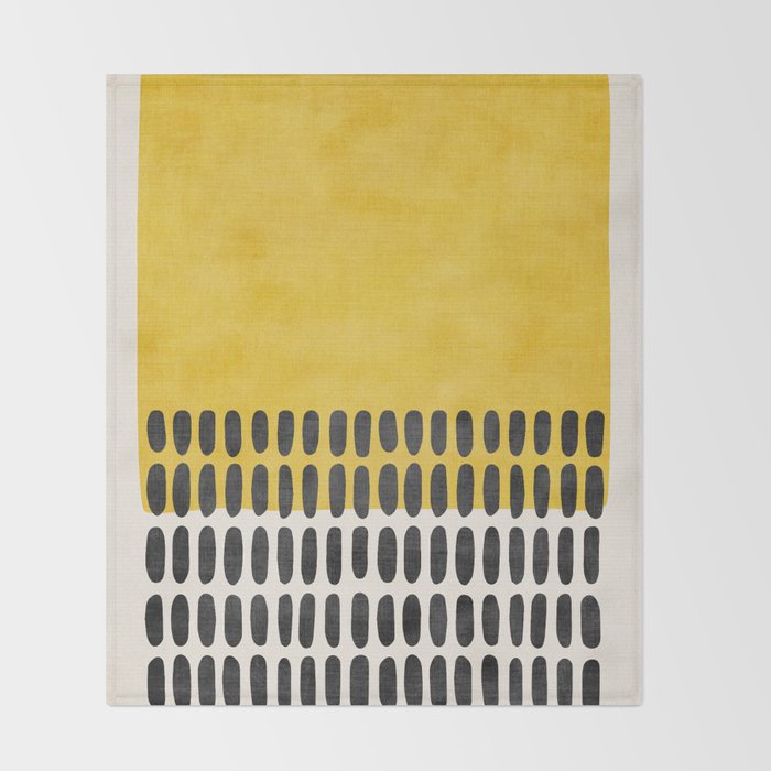 Yellow Black Modern Minimalism Throw Blanket Gallery Image 2