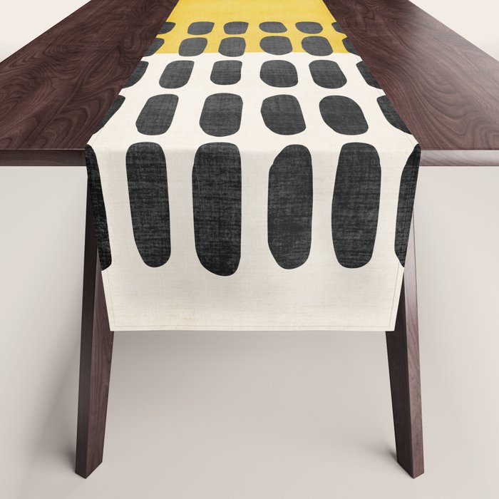 Yellow Black Modern Minimalism Table Runner Gallery Image 1