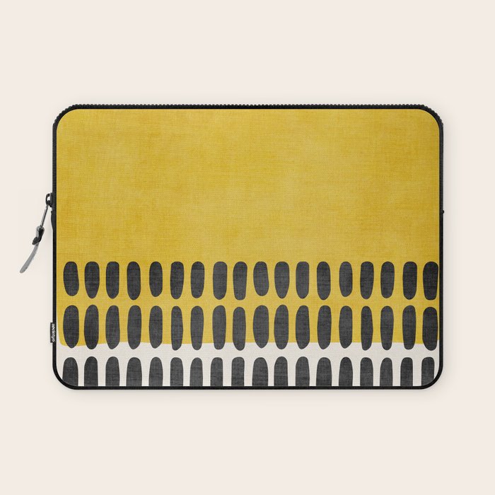 Yellow Black Modern Minimalism Laptop Sleeve Gallery Image 1