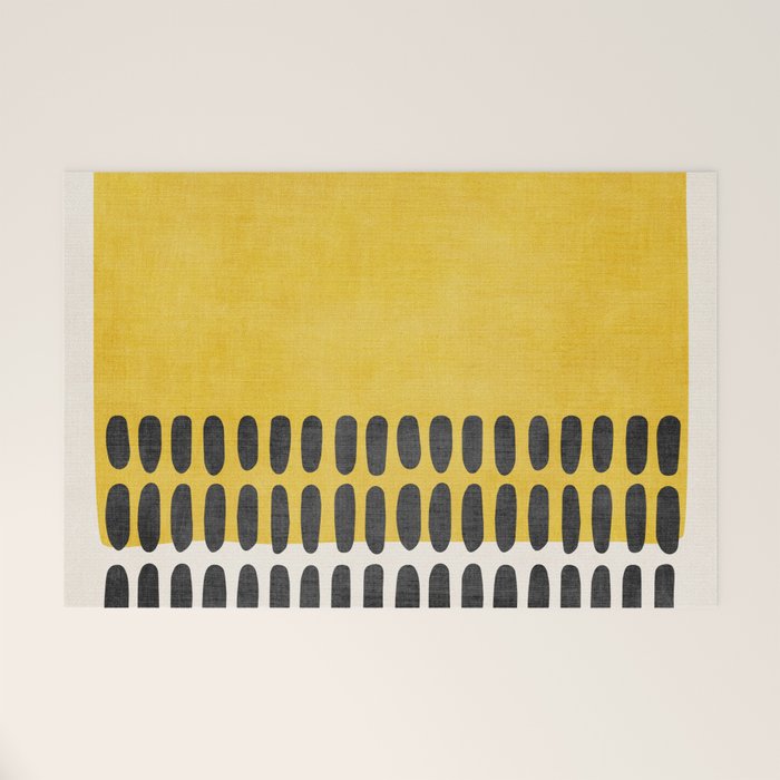 Yellow Black Modern Minimalism Welcome Mat Gallery Image 1