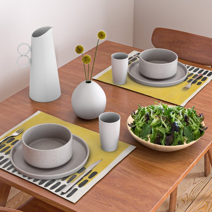 Yellow Black Modern Minimalism Placemat Gallery Image 2