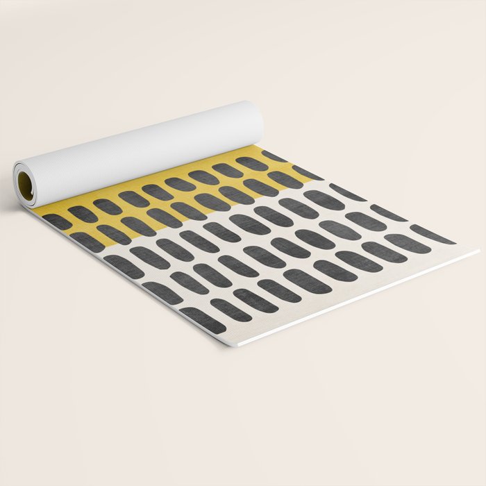 Yellow Black Modern Minimalism Yoga Mat Gallery Image 2