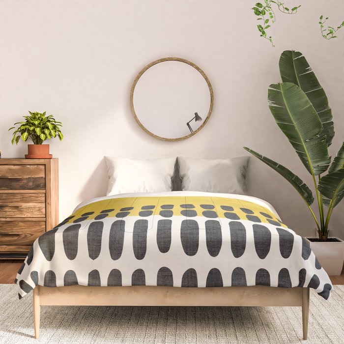 Yellow Black Modern Minimalism Comforter Gallery Image 3