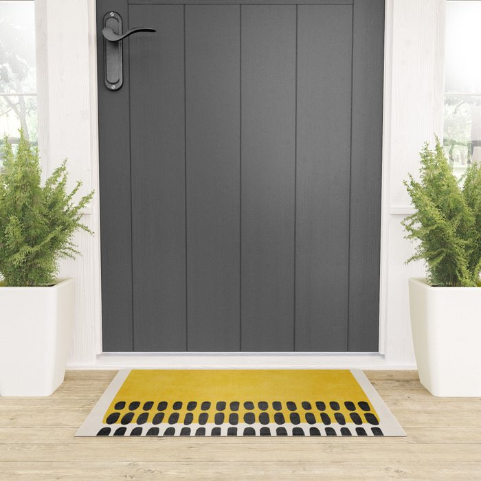 Yellow Black Modern Minimalism Welcome Mat Gallery Image 3