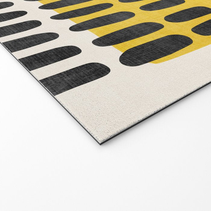 Yellow Black Modern Minimalism Welcome Mat Gallery Image 2