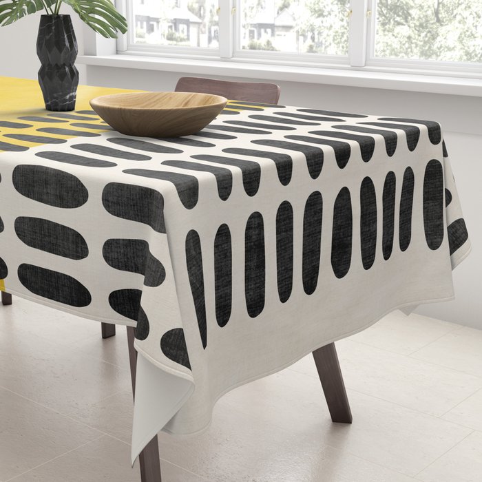 Yellow Black Modern Minimalism Tablecloth Gallery Image 3