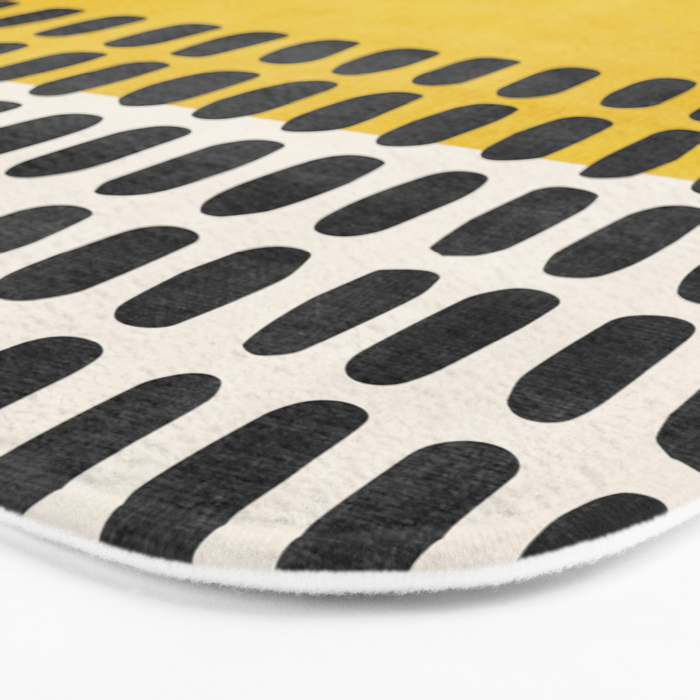 Yellow Black Modern Minimalism Bath Mat Gallery Image 3
