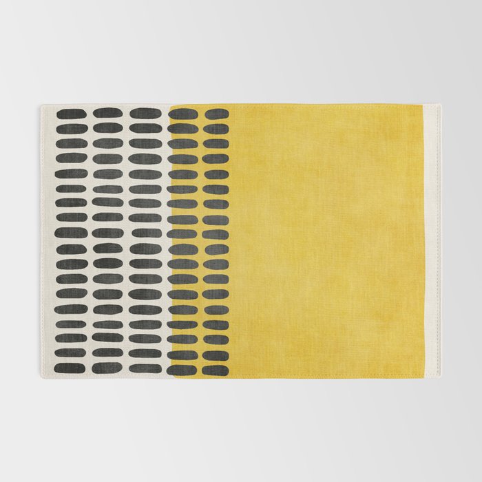 Yellow Black Modern Minimalism Rug Gallery Image 2