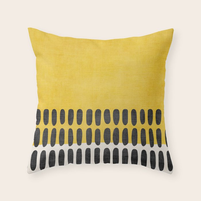 Yellow Black Modern Minimalism Throw Pillow Gallery Image 6