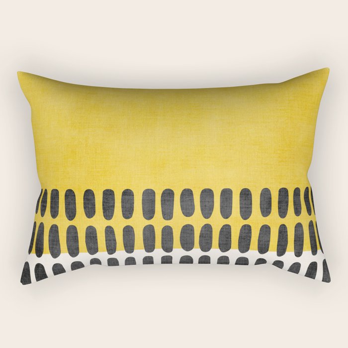 Yellow Black Modern Minimalism Rectangular Pillow Gallery Image 2