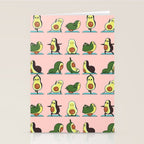 Avocado Yoga in Pink Stationery Card Gallery Image 2