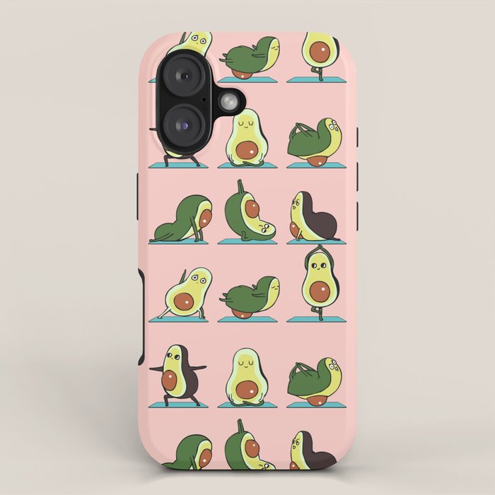 Avocado Yoga in Pink iPhone Case Gallery Image 1