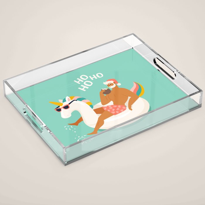 Hot Santa on vacation Acrylic Tray Gallery Image 1