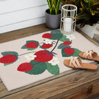 Strawberries and leaves Outdoor Rug Gallery Image 2