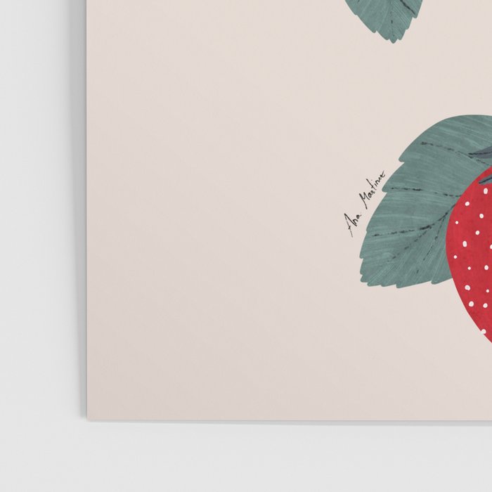 Strawberries and leaves Poster Gallery Image 3