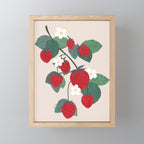 Strawberries and leaves Mini Art Print Gallery Image 1