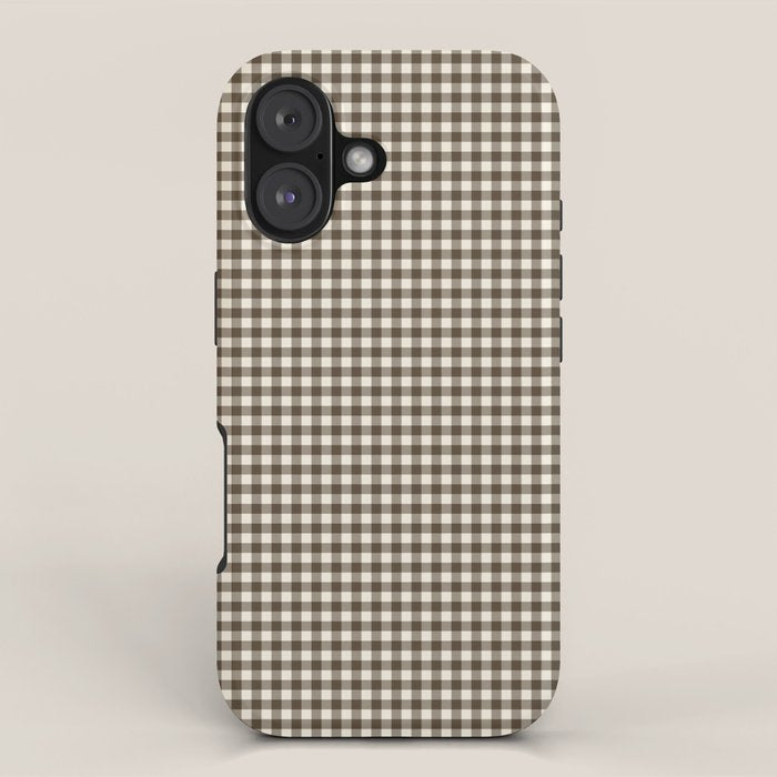 brown gingham iPhone Case