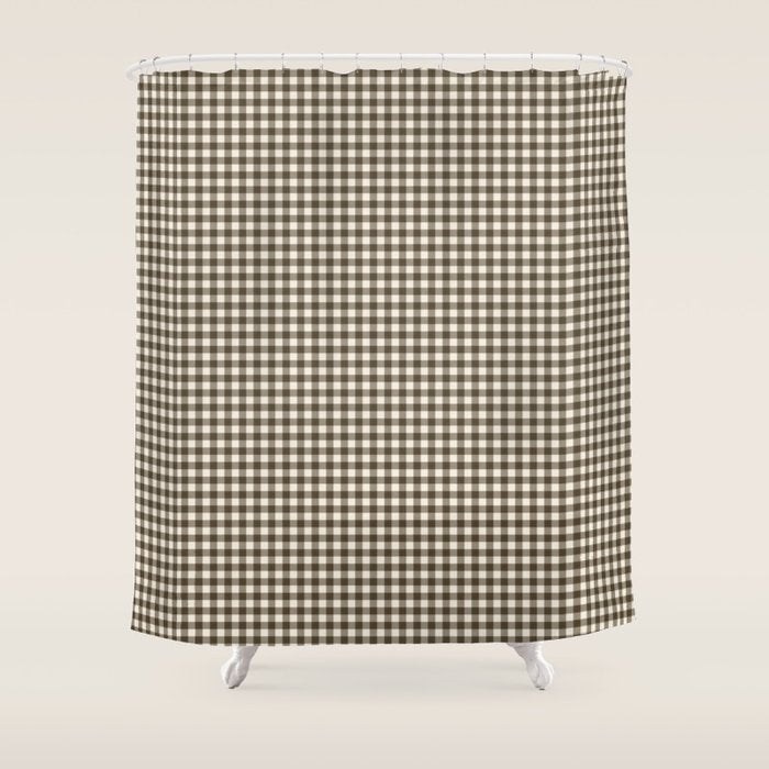 brown gingham Shower Curtain Gallery Image 1