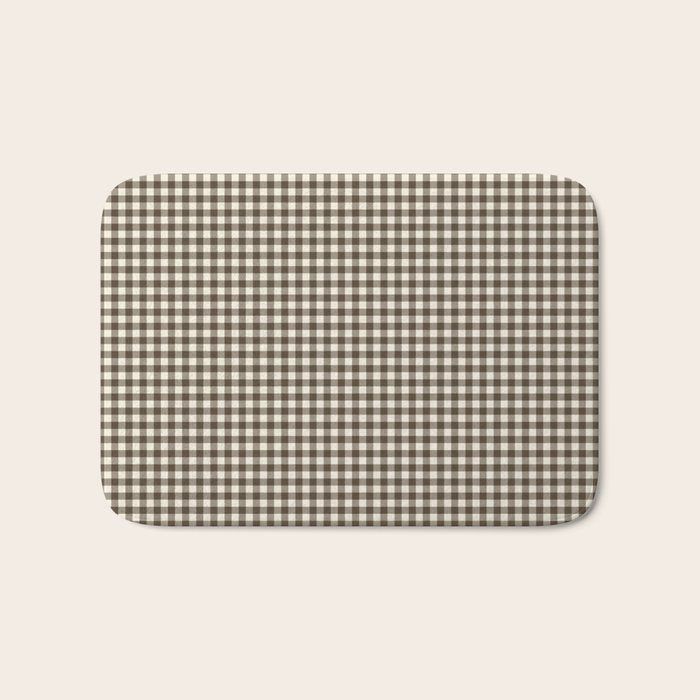 brown gingham Bath Mat Gallery Image 1