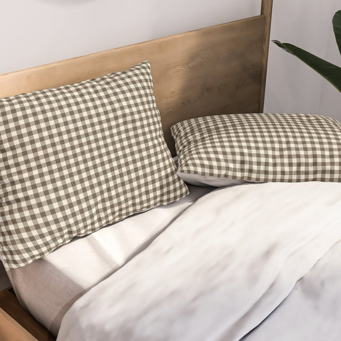 brown gingham Pillow Sham Gallery Image 2