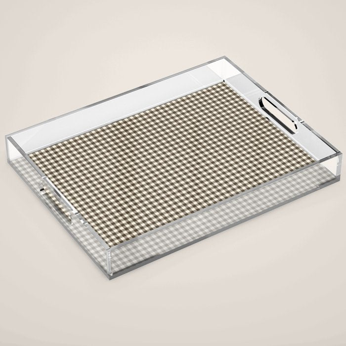 brown gingham Acrylic Tray Gallery Image 1