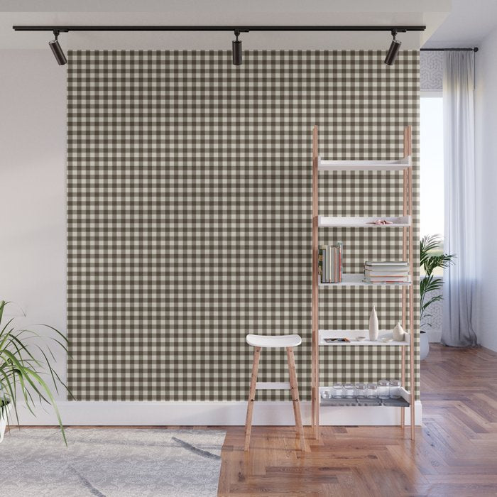 brown gingham Wall Mural Gallery Image 1