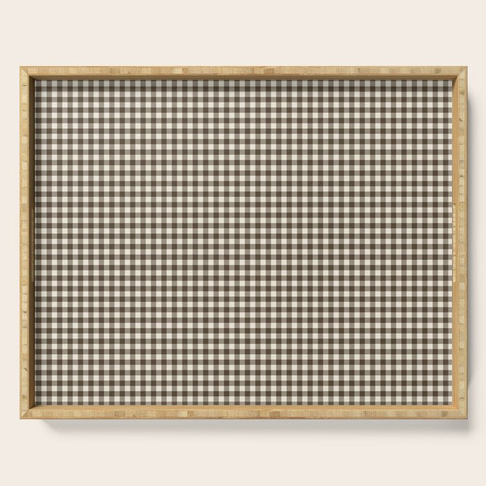 brown gingham Serving Tray Gallery Image 1