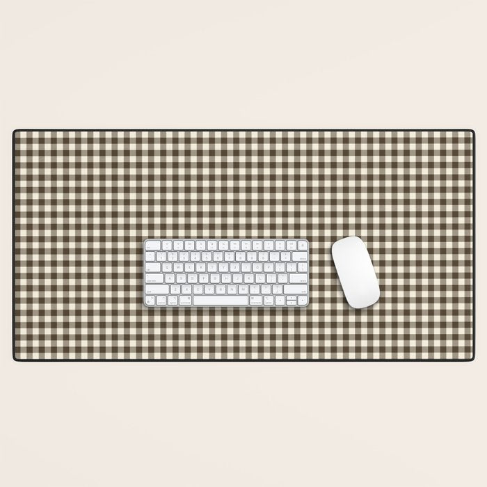 brown gingham Desk Mat Gallery Image 1