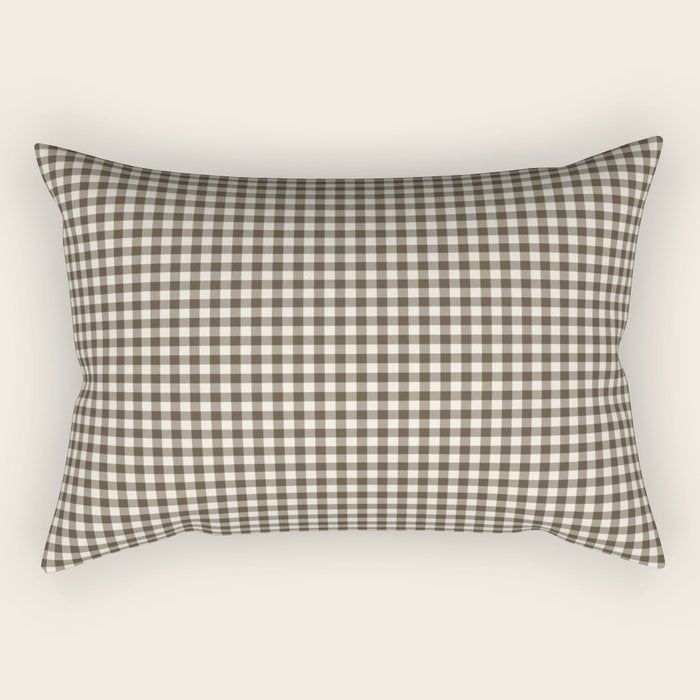 brown gingham Rectangular Pillow Gallery Image 2