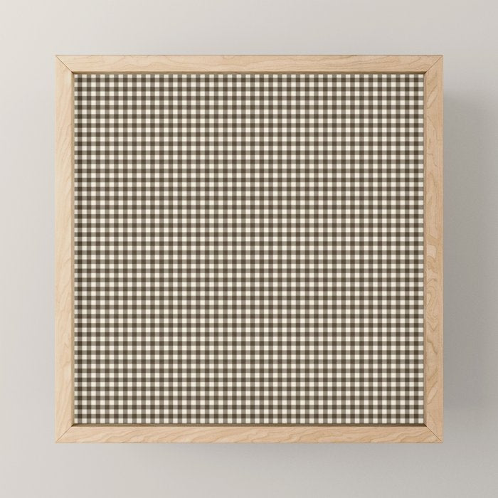 brown gingham Mini Art Print Gallery Image 1