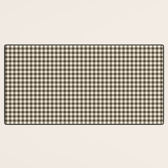 brown gingham Desk Mat Gallery Image 3