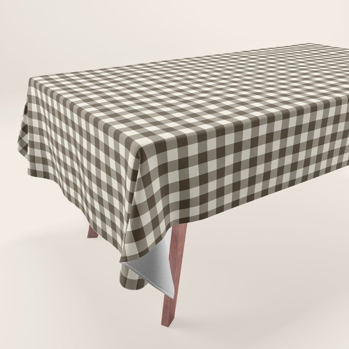 brown gingham Tablecloth Gallery Image 1