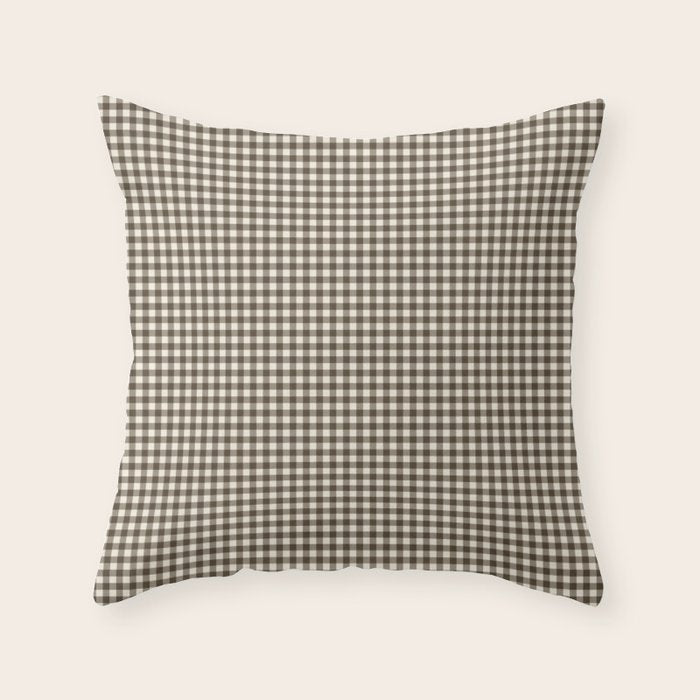 brown gingham Throw Pillow Gallery Image 6