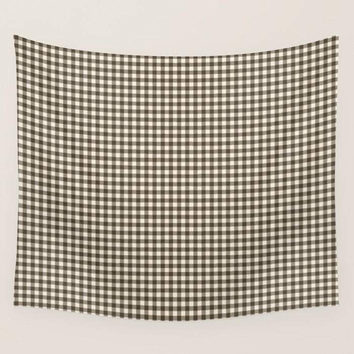 brown gingham Wall Tapestry Gallery Image 4