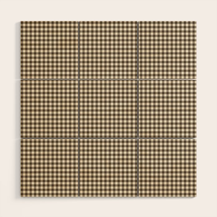 brown gingham Wood Wall Art Gallery Image 1