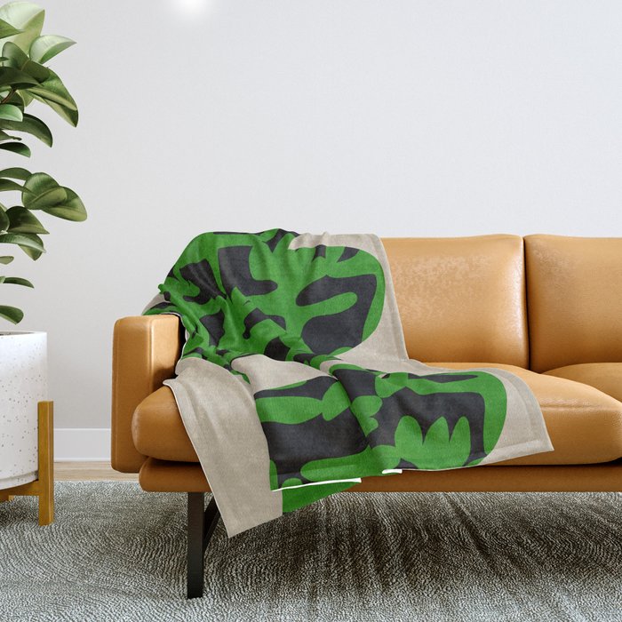 Abstract botanical-flower Throw Blanket Gallery Image 1