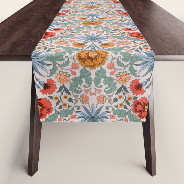  Victorian Botanicals - Carnation in Red and Blue Table Runner Gallery Image 1